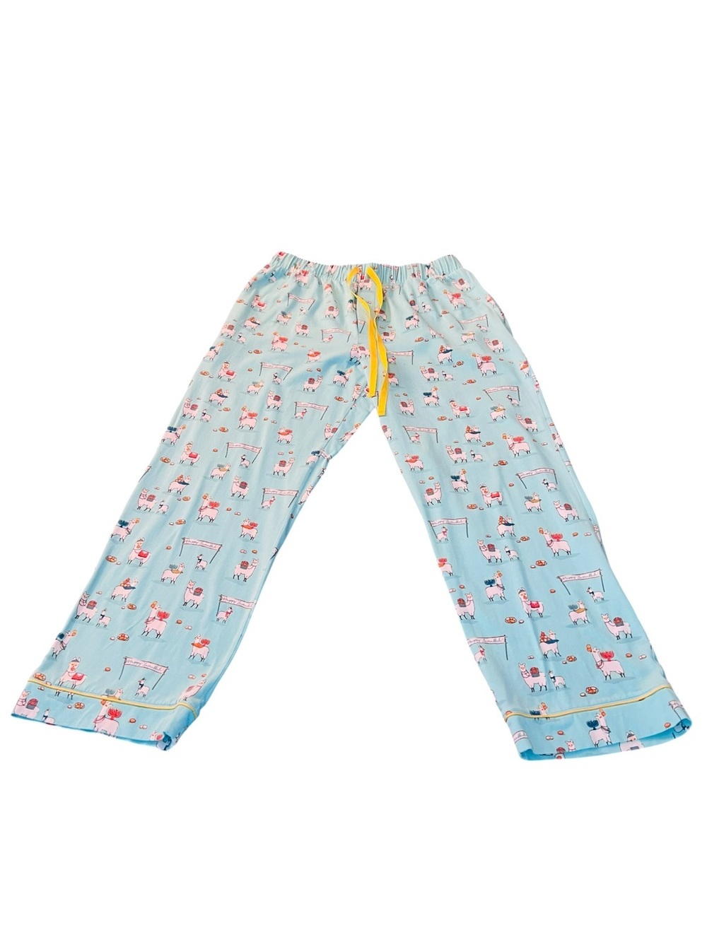 BedHead Light Blue Happy Llamakka Print Men’s Pajama Pants Size Large